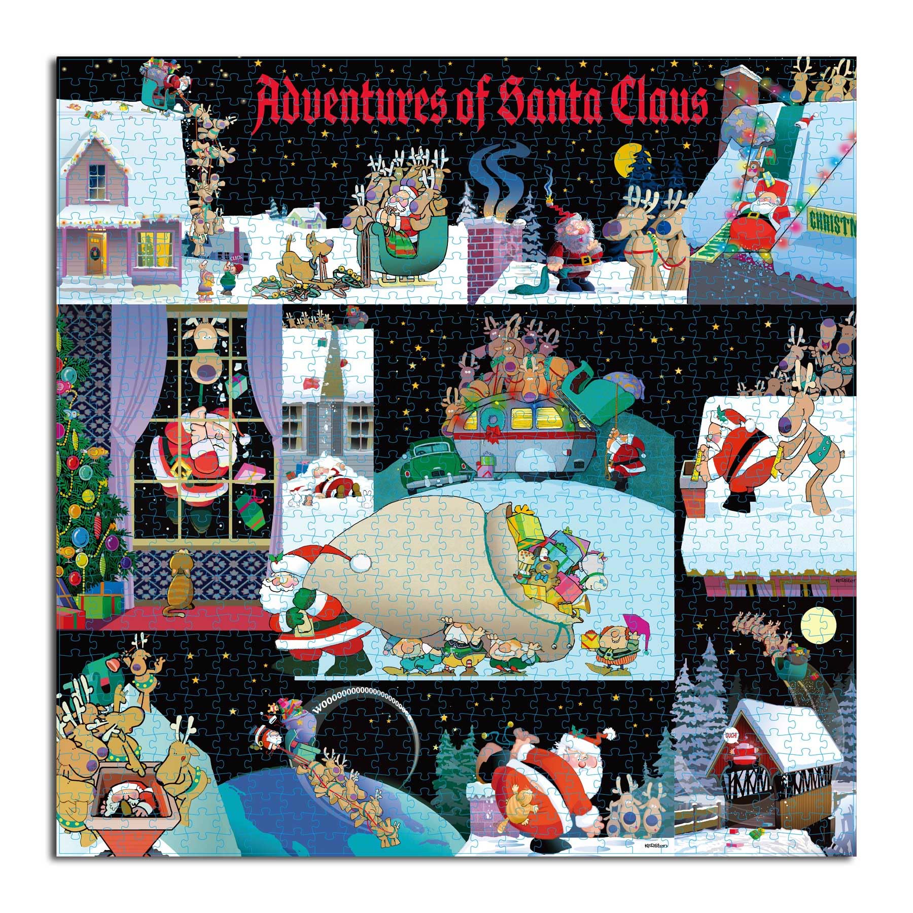 1000 piece jigsaw puzzle - Funny Christmas puzzle - Santa Claus Adventures -Festive jigsaw puzzles for kids and adults. - Image 3