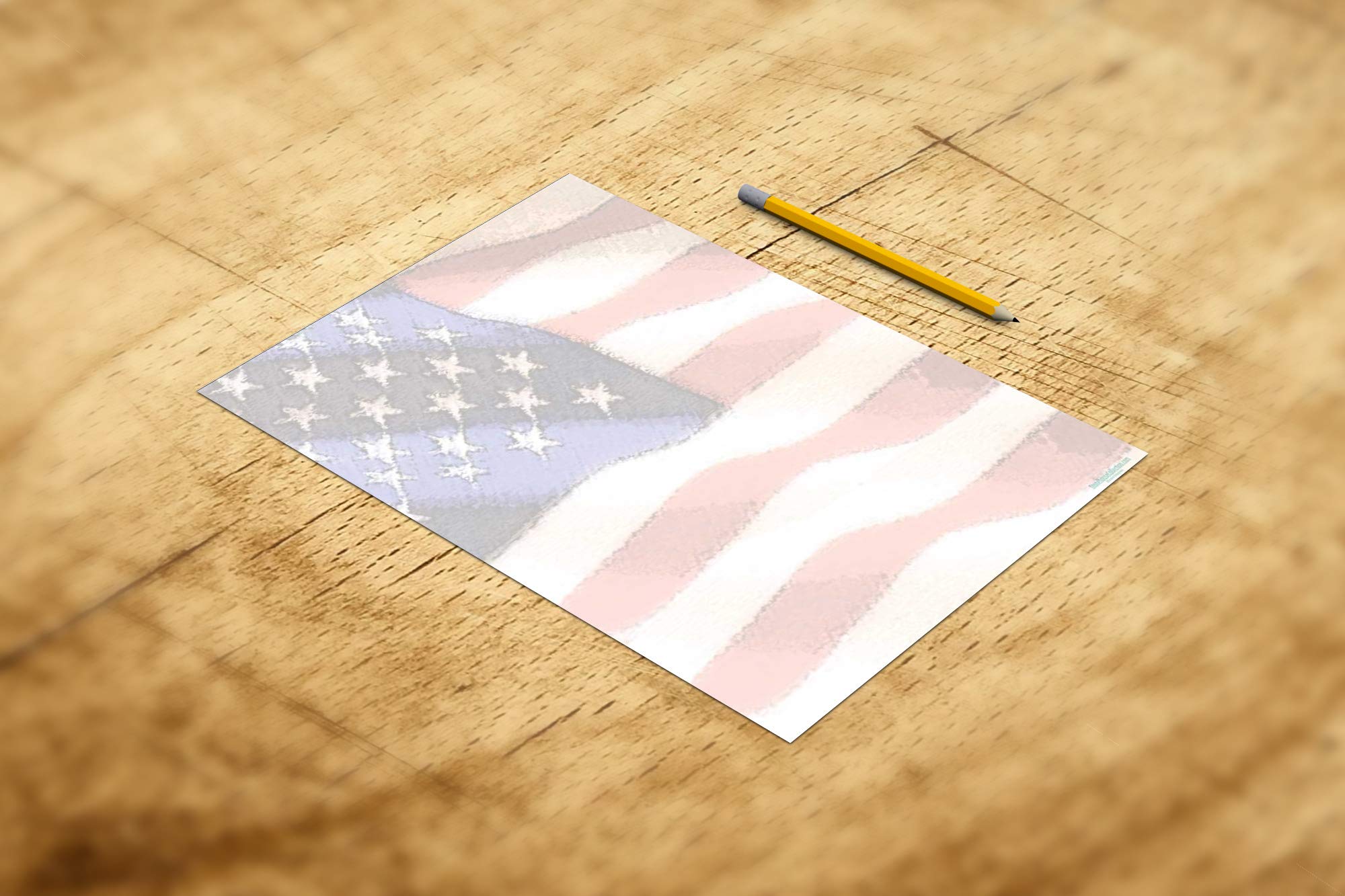 American Flag Stationery - 8.5 x 11-60 USA Letterhead Sheets - Patriotic Paper - Image 3