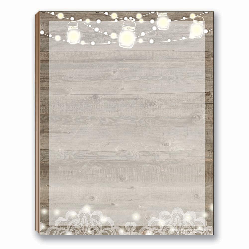Stonehouse Collection Rustic Assorted Stationery and Notepads - 4 Notepads - 2 Packs of 60 Sheet Stationery - Image 4