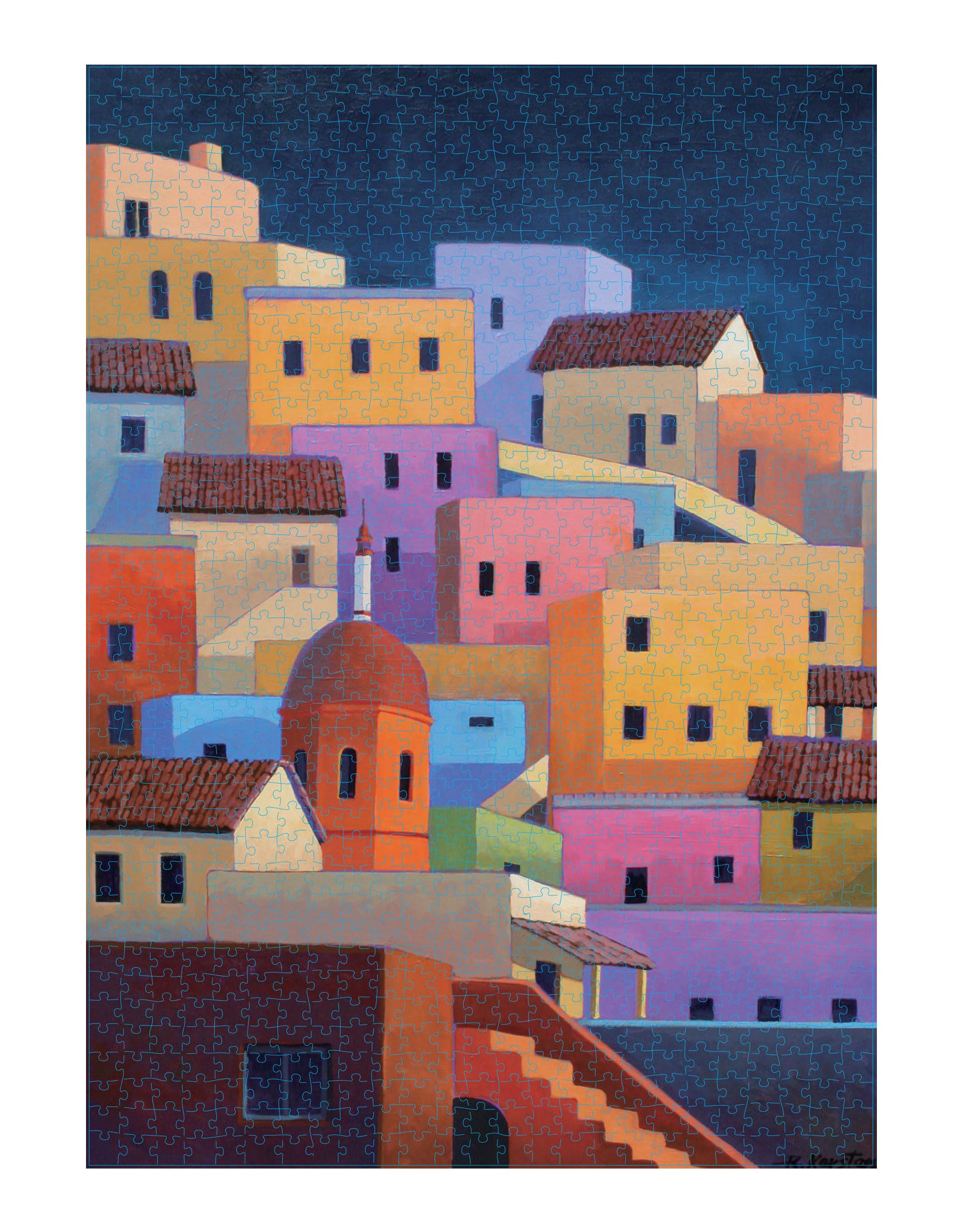 Stonehouse Collection 1000 Piece Puzzle - Colorful Village - Jigsaw Puzzle (Village) - Image 3