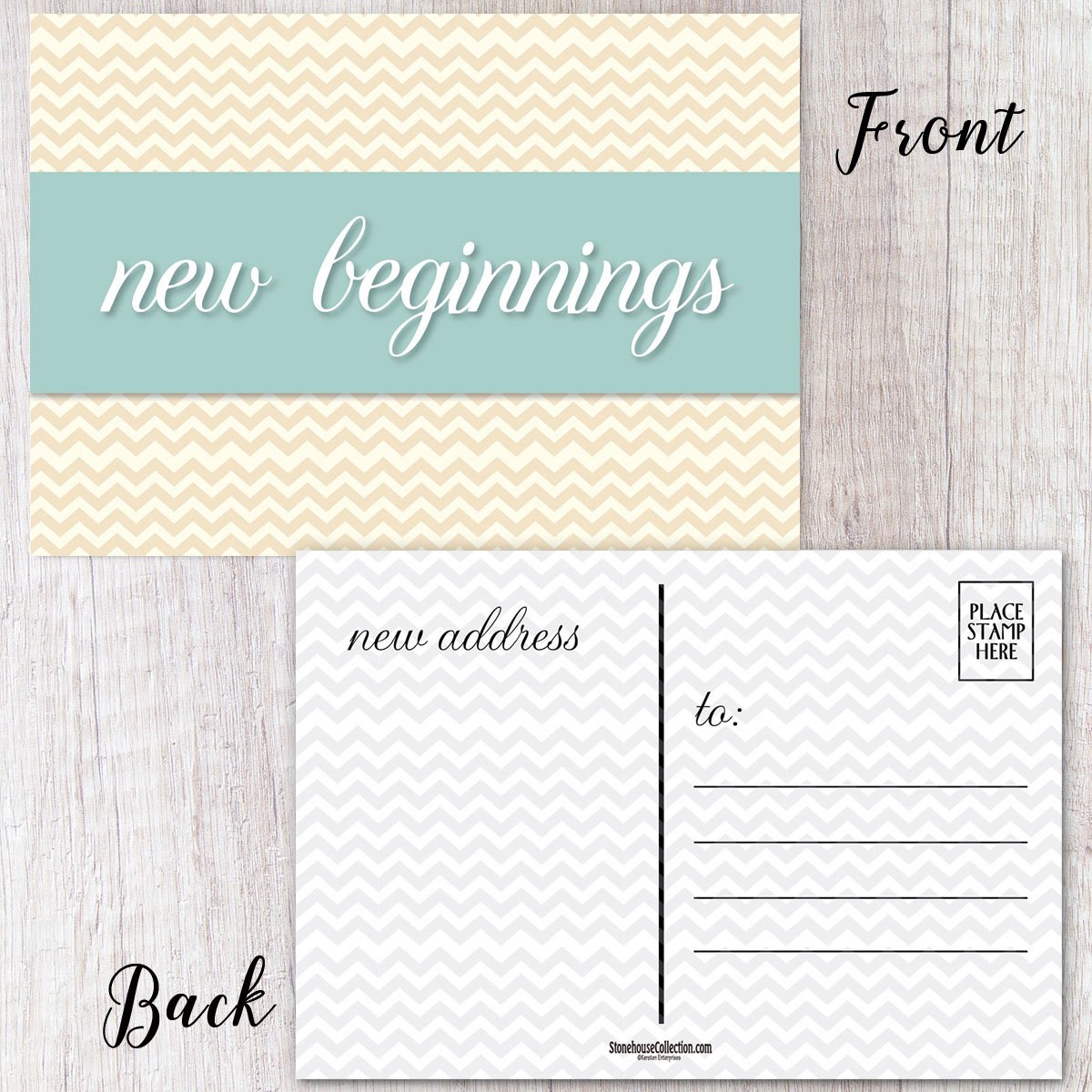 Stonehouse Collection | 40 We've Moved Pack Postcards! - Moving Announcement| 4 x 6 Change of Address Fill in the Blank Cards | Friends & Family Reminder | Made in the USA (New Beginnings) - Image 3
