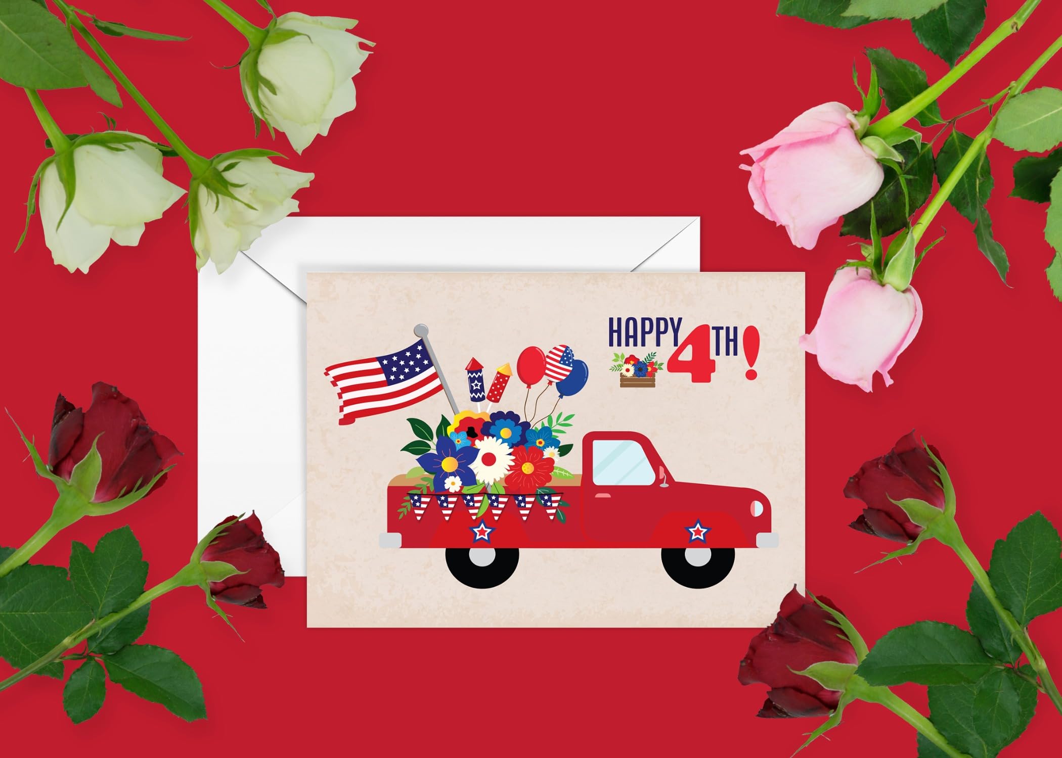 Stonehouse Collection Assorted Fourth of July Greeting Cards – Variety of Red White and Blue Cards - Great for Celebrating the Indepedence of America – 10 Cards & Envelopes - Image 3