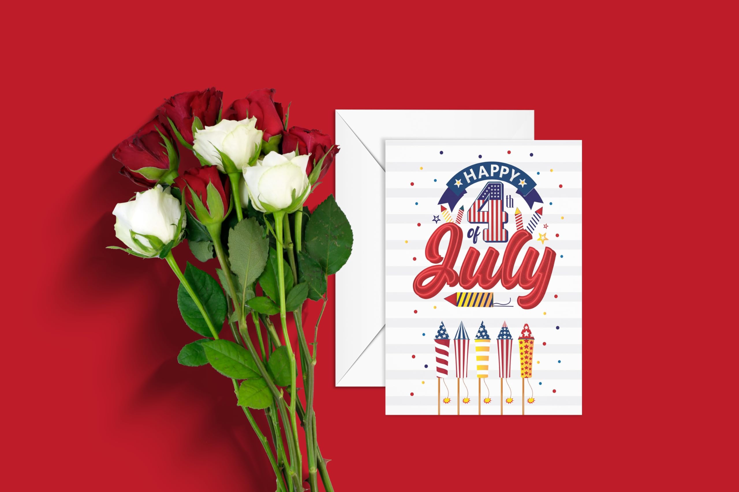 Stonehouse Collection Assorted Fourth of July Greeting Cards – Variety of Red White and Blue Cards - Great for Celebrating the Indepedence of America – 10 Cards & Envelopes - Image 7