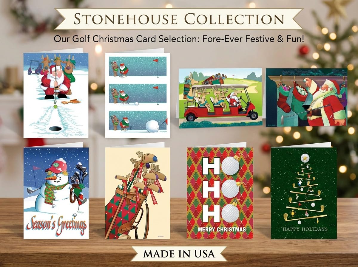 Stonehouse Collection Golf Thank You Cards - 12 Boxed Golf Themed Cards & Envelopes, 3 Fun Designs - Image 7