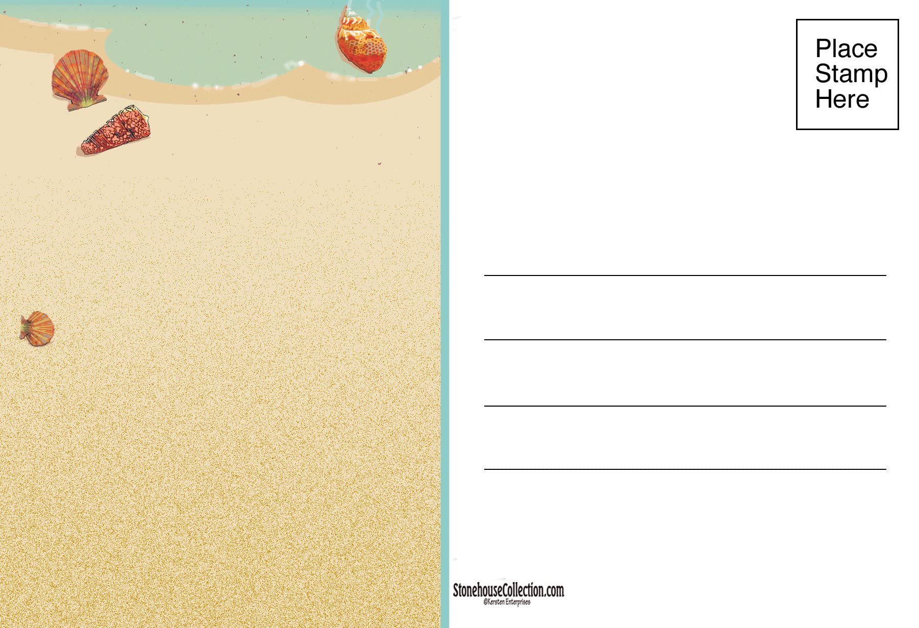 Stonehouse Collection Beach Umbrella Postcards - 4 x 6 Beach Sand Postcards - 40 Beach Chairs Postcards - USA Made - Image 3