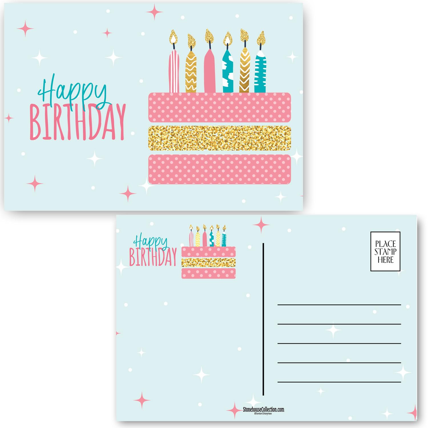 Stonehouse Collection | Birthday Postcards | Assorted Cake, Candles and Gift Postcards | Happy Birthday | 36 Count (Assorted) - Image 7