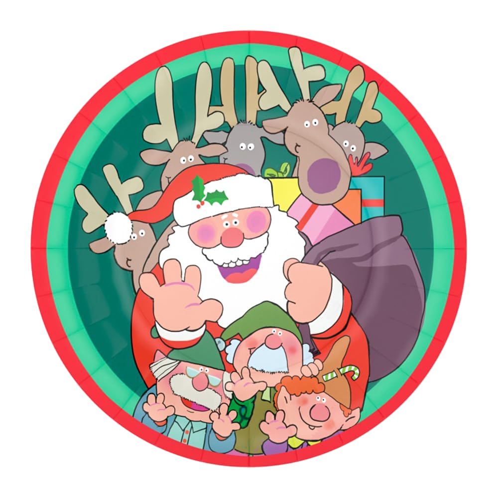 Stonehouse Collection | Christmas Paper Plates | 25 9" Holiday Paper Plates | Disposable Paper Plates | Holiday Party Plates | Santa & Reindeer - Image 5