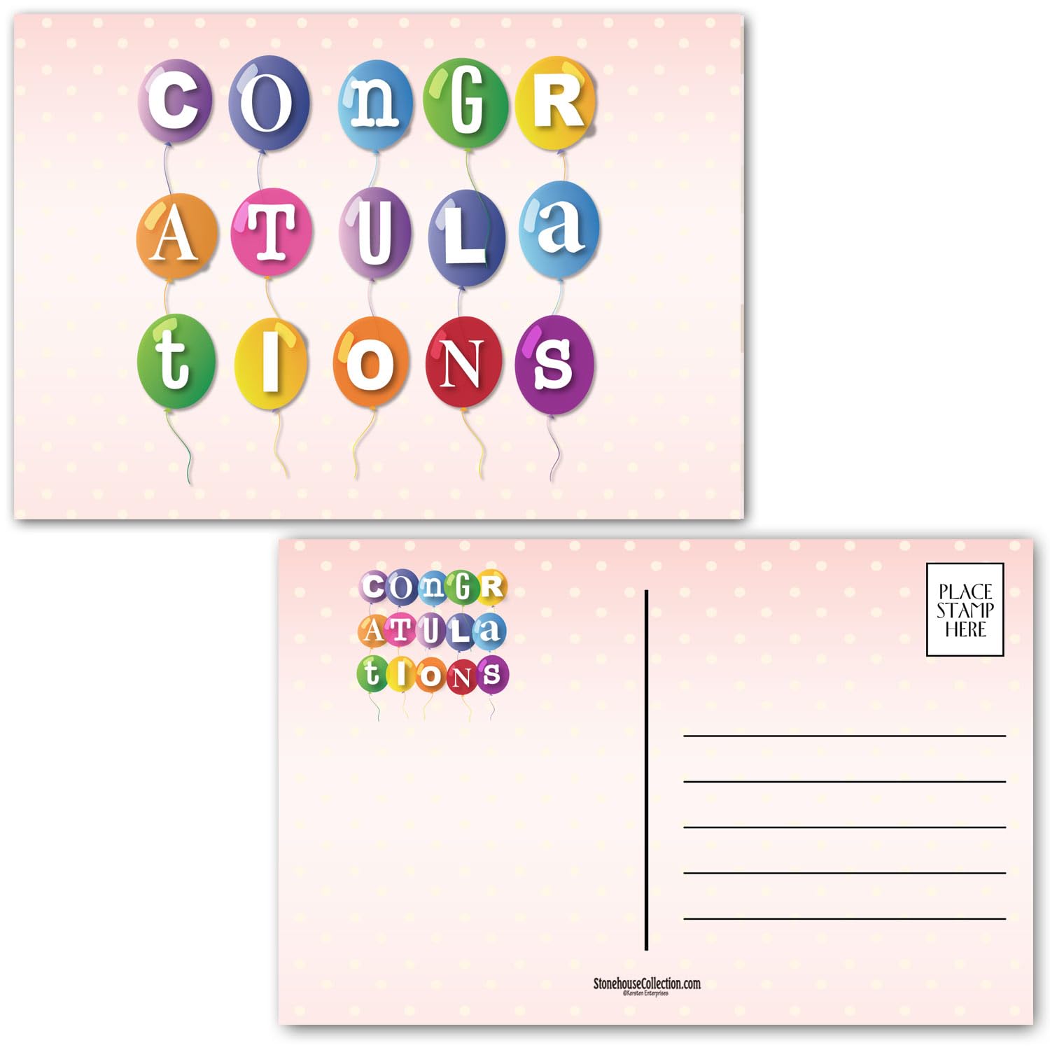 Stonehouse Collection, Congratulations Festive Postcards for Easy Mailing, Colorful Patterns, 36 Congrats, USA Made(Assorted) - Image 7