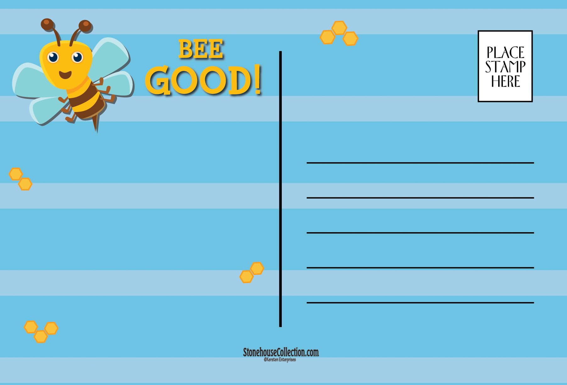 Stonehouse Collection Cute Bee Postcard, Bee Good Postcard, 4x6 Great for Kids, Family & Teachers - Made in the USA (Bee) - Image 3