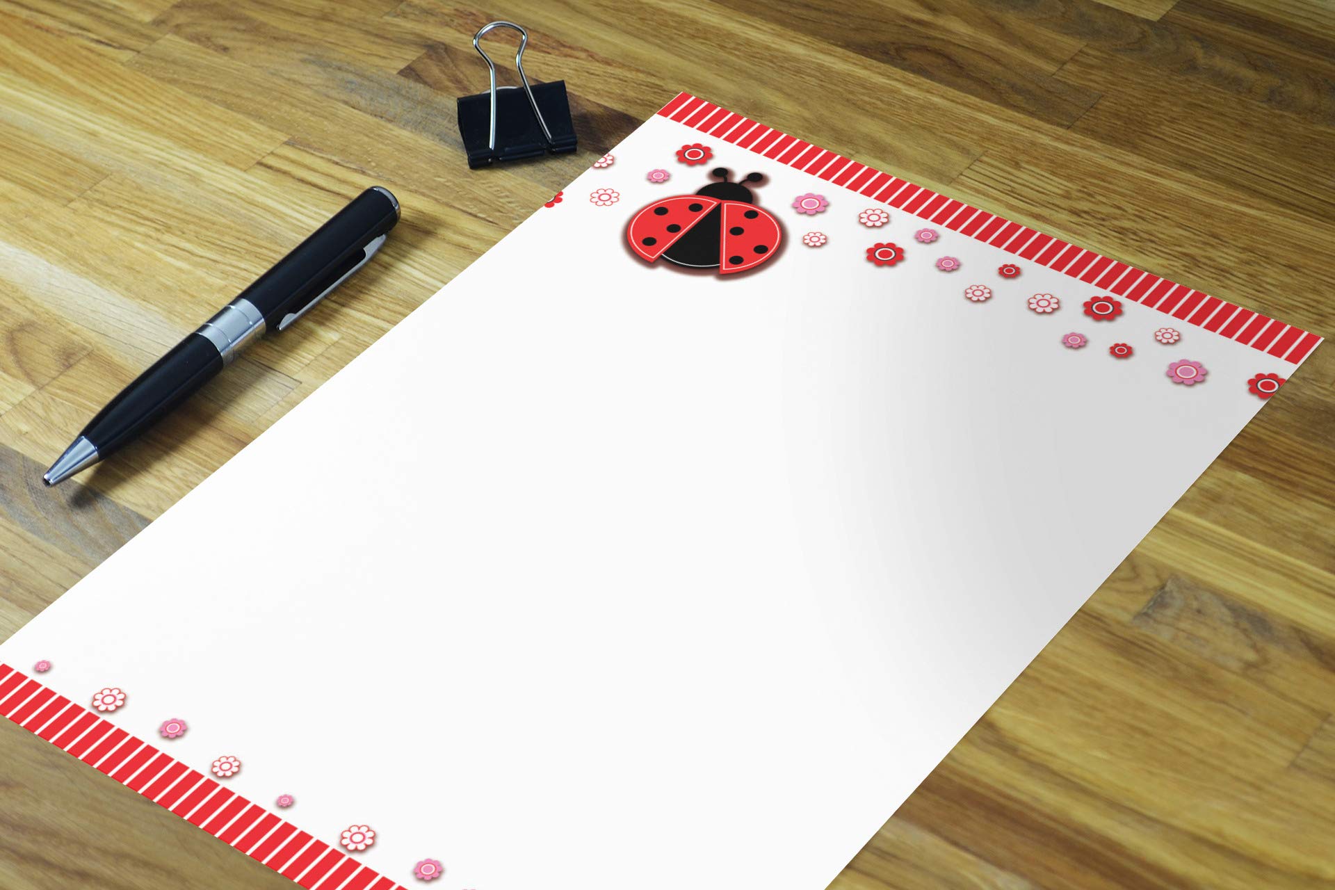 Stonehouse Collection | Cute Stationery Ladybug Border Stationery | 60 Letterhead Sheets 8.5 x 11 | USA Made - Image 3