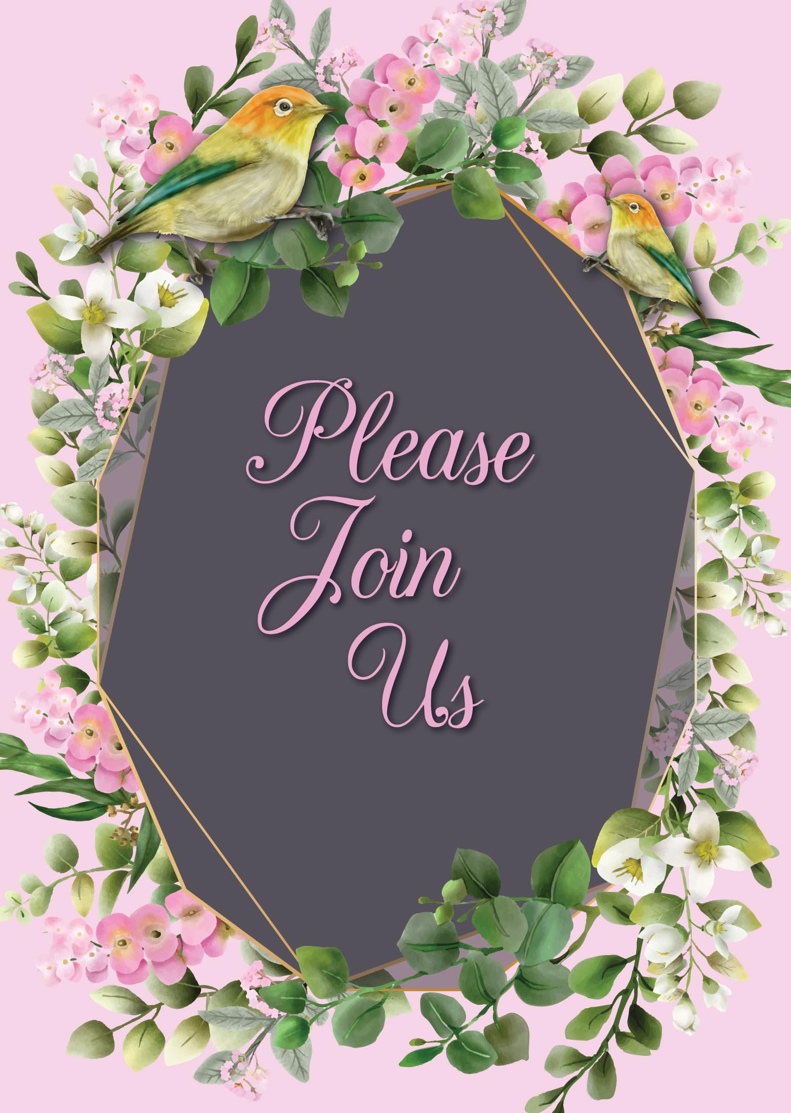 Stonehouse Collection | Euphorbia Milii Floral Invitation | Crown of Thorns Party invite | Garden Party 25 Invitations and 25 Envelopes | Wedding, Baby Shower, Birthday (Crown of Thorns) - Image 3