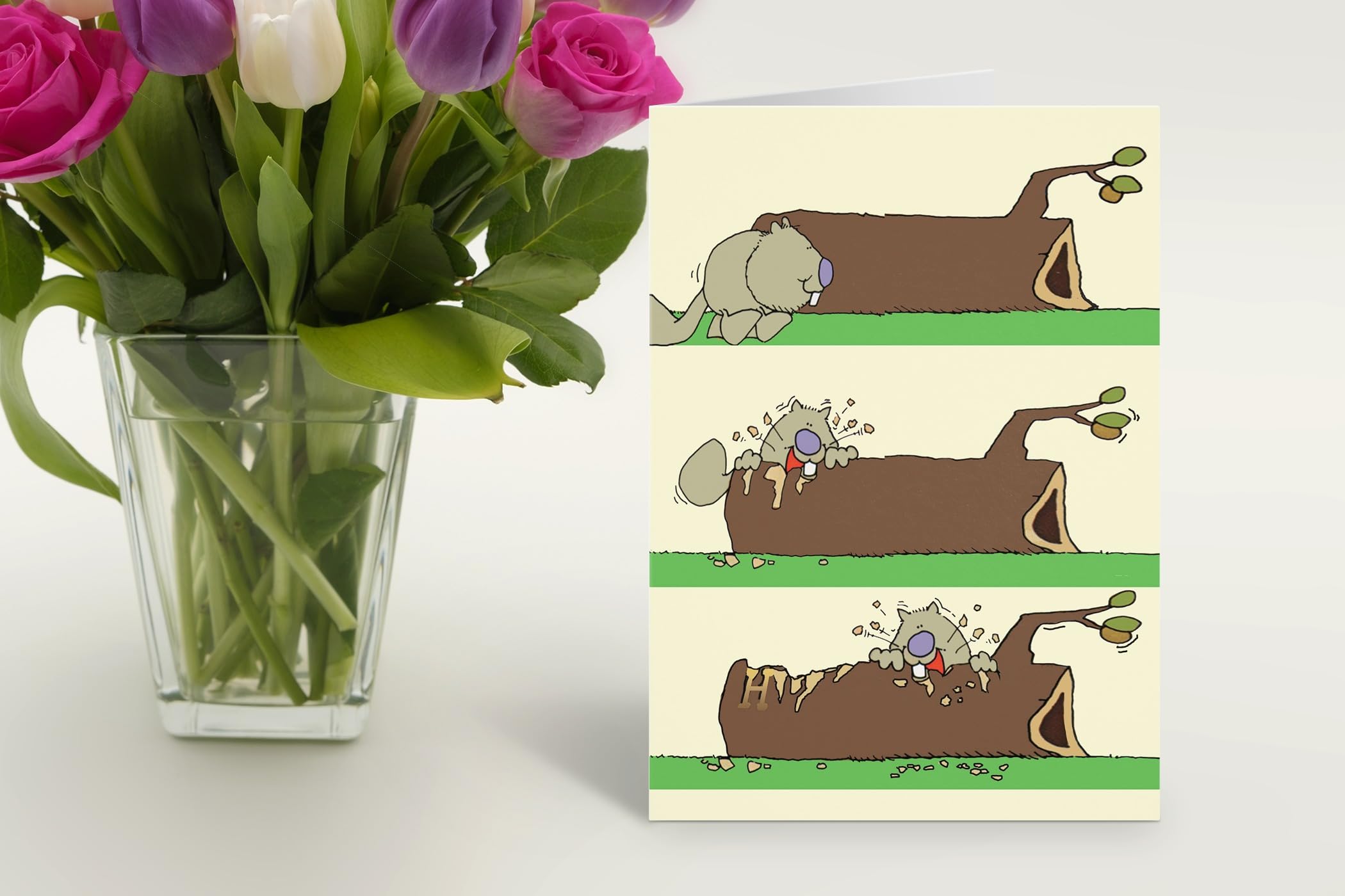 Stonehouse Collection | Funny Birthday Card | Beaver Carving Happy Birthday Into a Log | Perfect for Nature Lovers! |Humorous 4.5" x 6.5" | Single Card (Birthday Beaver) - Image 5