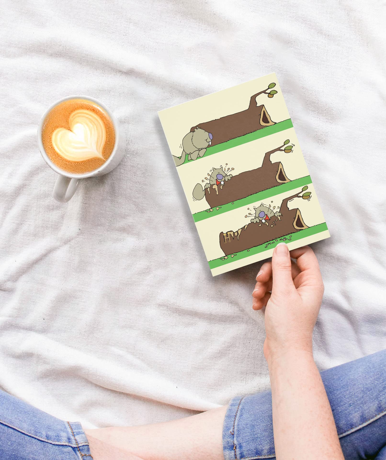 Stonehouse Collection | Funny Birthday Card | Beaver Carving Happy Birthday Into a Log | Perfect for Nature Lovers! |Humorous 4.5" x 6.5" | Single Card (Birthday Beaver) - Image 6