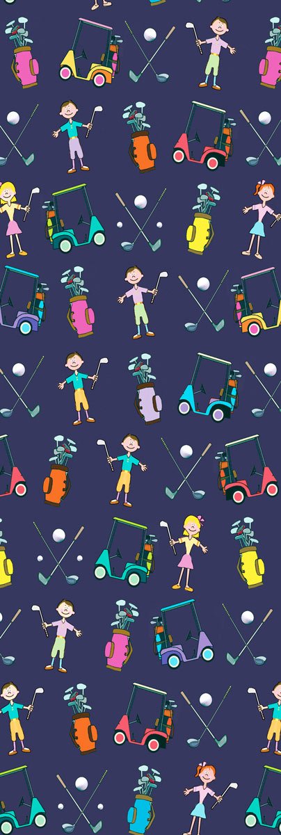 Stonehouse Collection Golf Themed Silk Tie – Navy Blue Men’s Necktie with Golfers, Golf Carts, Tees & Clubs Pattern – Classic Golf Gift for Him - Image 3