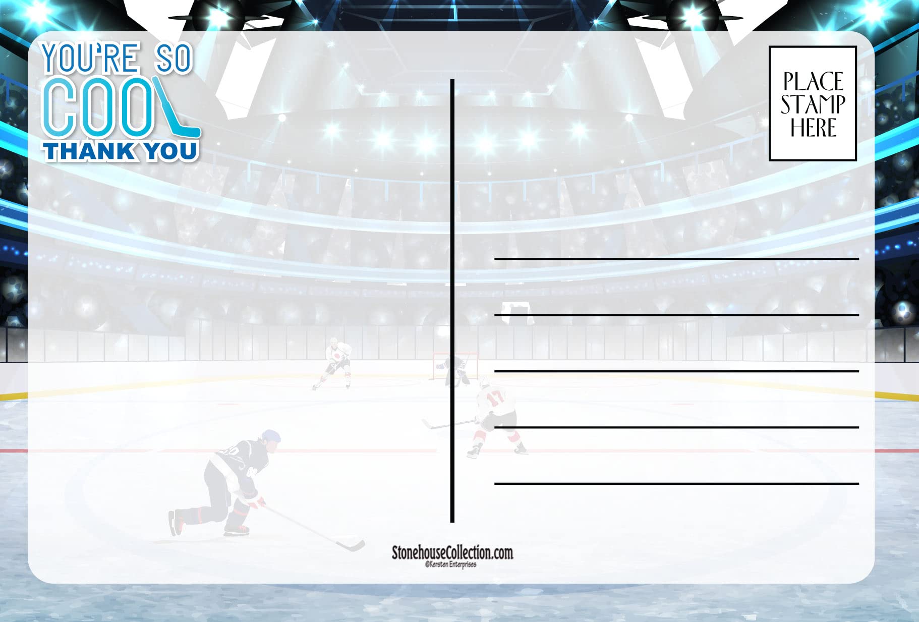 Stonehouse Collection Hockey Postcards - Postcards - 4" x 6" Hockey Thank You Postcards - Made In USA (Hockey) - Image 5
