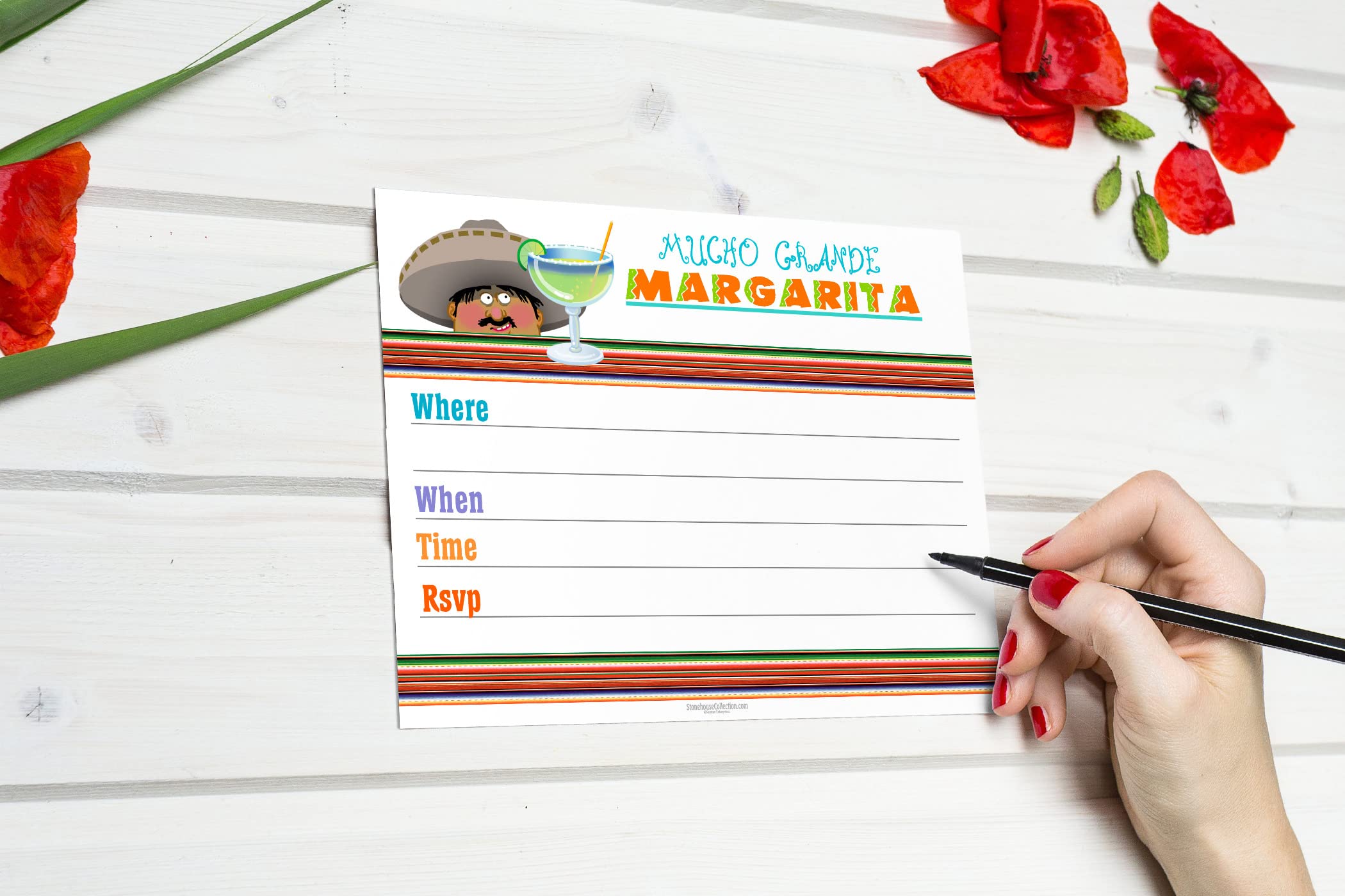 Stonehouse Collection | Mexican Fiesta Invitations | 25 Fiesta Party Invites with Envelopes | USA Made - Mexican, Cinco de Mayo - Image 3