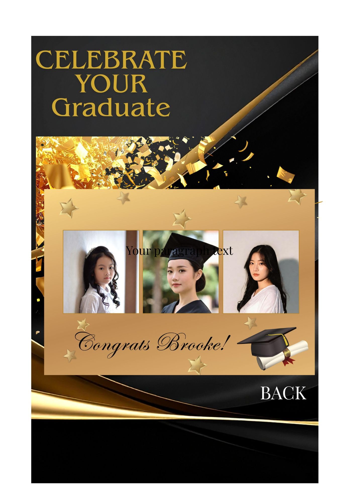 Stonehouse Collection Personalized Graduation Announcement Card – Class of 2026 (5x7) - Custom Photo Cards for Grads - Made in the USA - Image 6