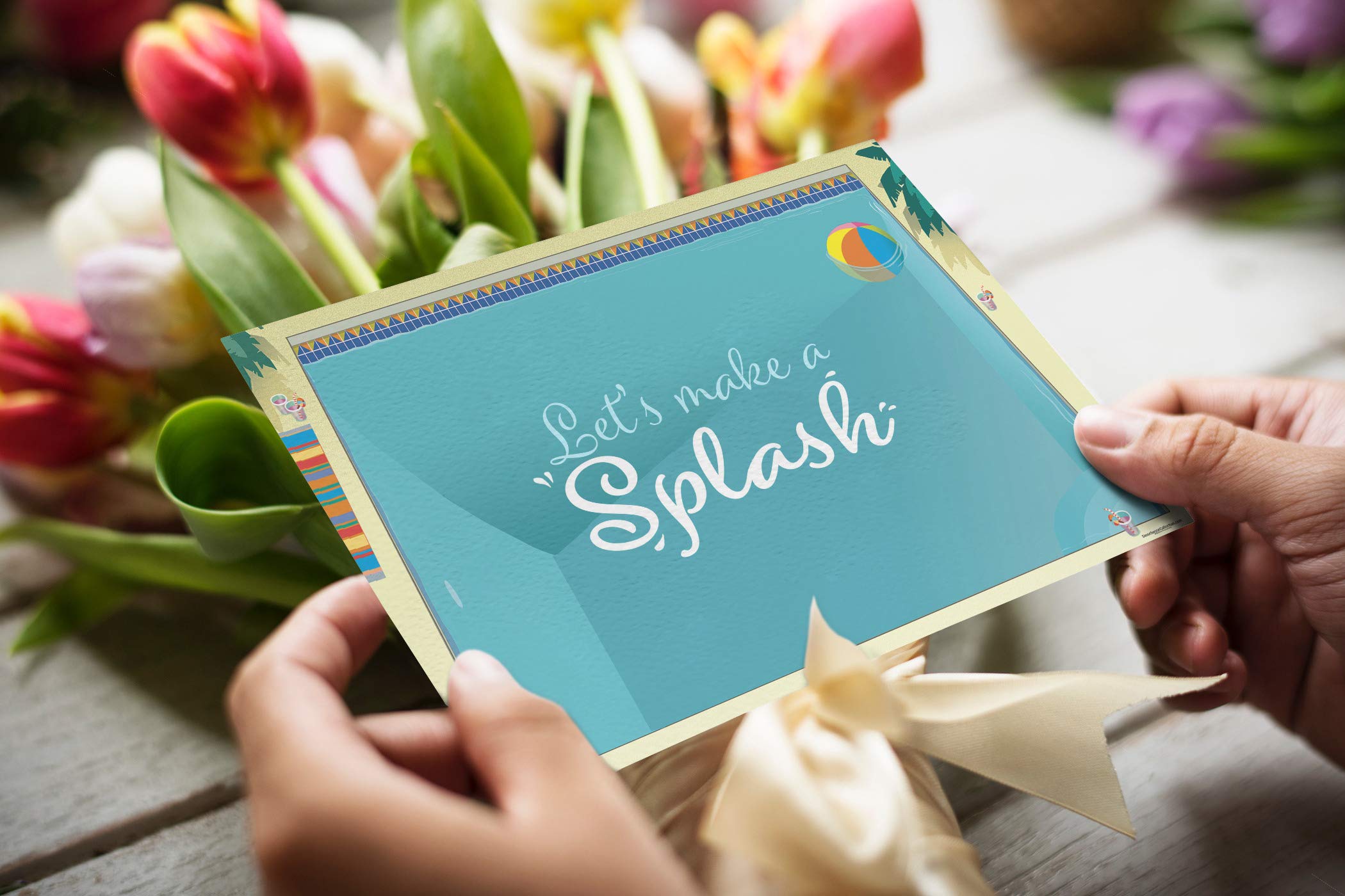 Stonehouse Collection | Pool Party Invitations | 25 Pool Invites with Envelopes | Kids Birthday Invitations - Image 3