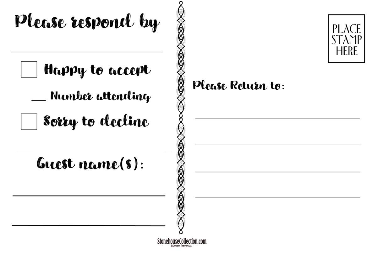 Stonehouse Collection RSVP Postcards - Formal Rustic Postcards - 4 x 6 Postcards - Great For Wedding RSVP, Baby Shower, Birthdays, RSVP Reply Cards (Kraft Formal) - Image 6