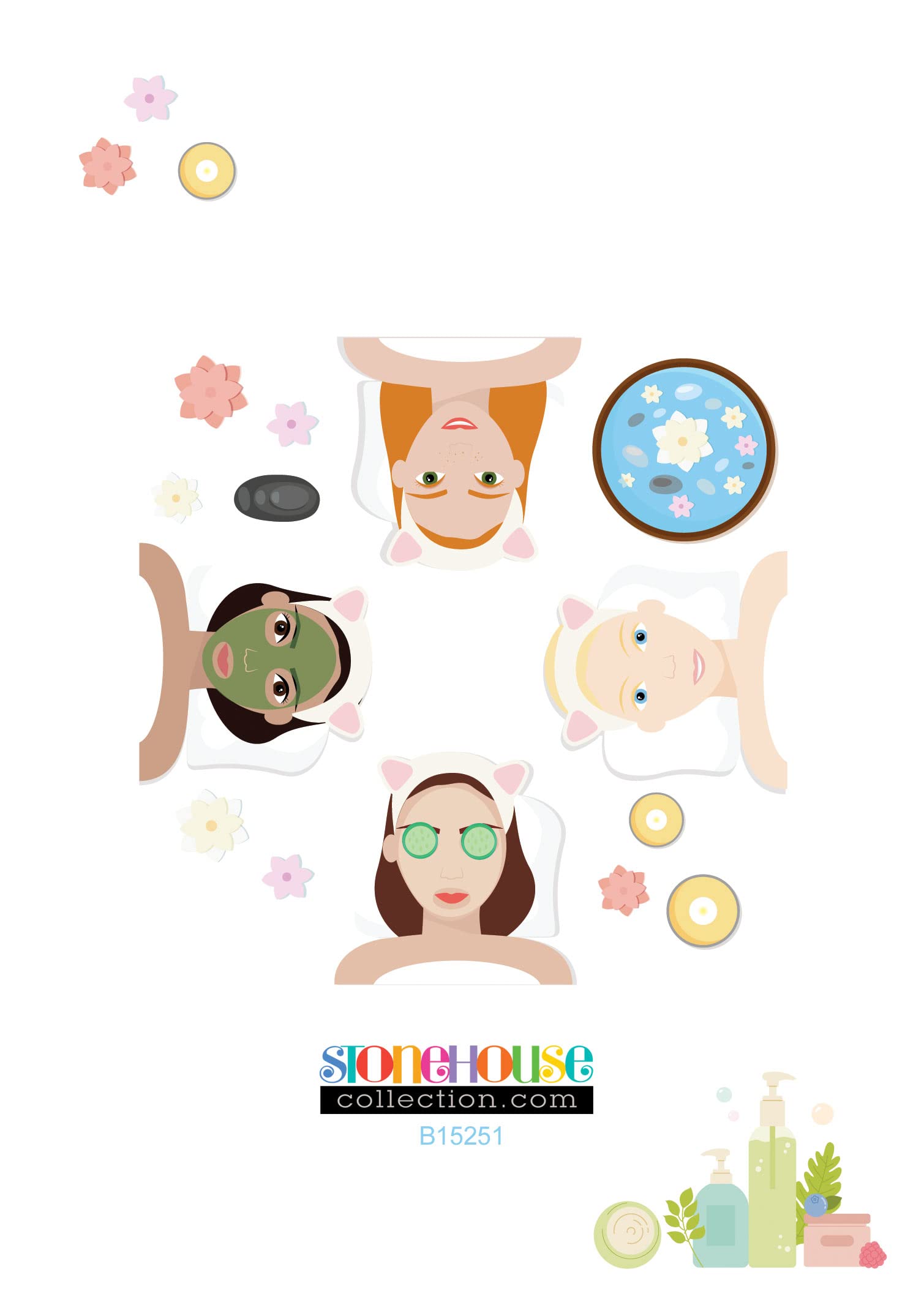 Stonehouse Collection | Spa Party Invitations | 25 Spa Day Theme Party Invites with Envelopes | Kids, Adults, Birthdays (Spa Day) - Image 3