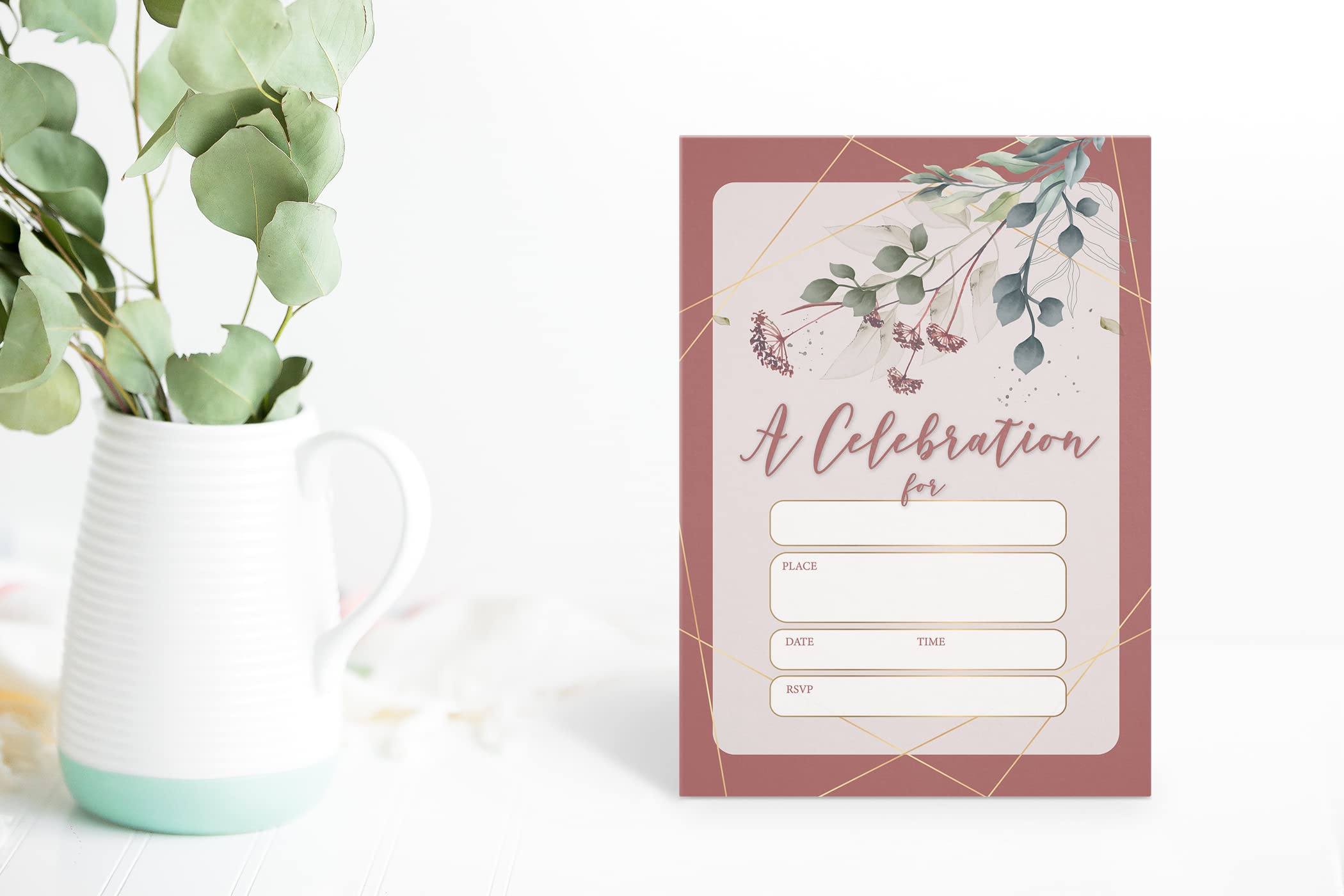 Stonehouse Collection | You Are Invited | Formal Fill-in Fall Farm House Styled Party Invitations With Envelopes | 25 Invites & Envelopes (A Celebration) - Image 4